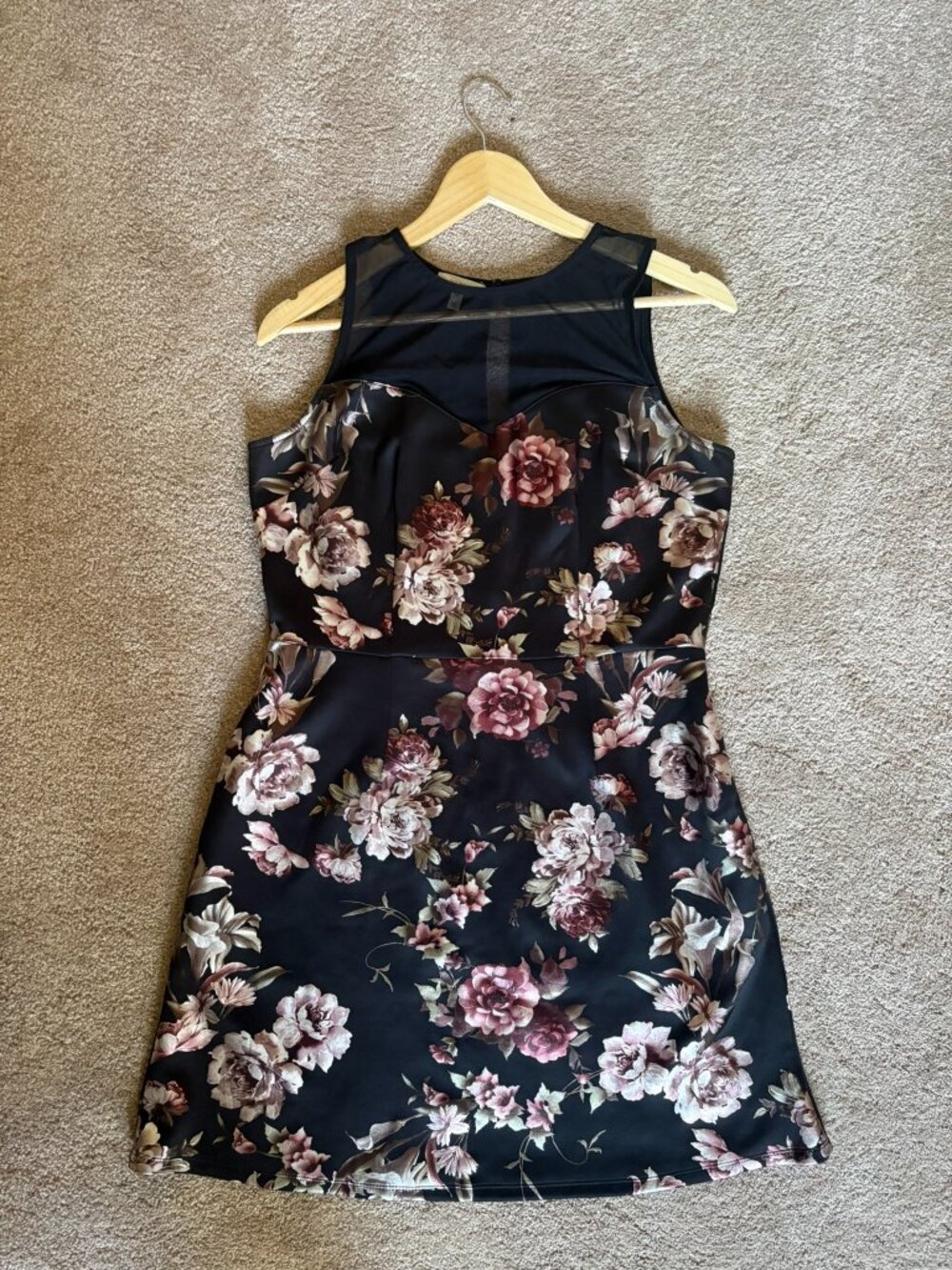 Maurices Floral Illusion Neck Dress